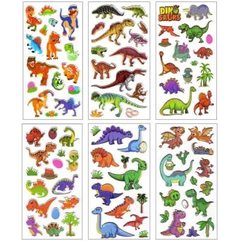 NAKLEJKI WYPUKŁE DINOZAURY MIX 22X10 (20) 9690