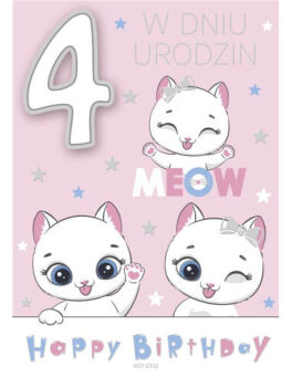 KARTKA URODZINY CYFRY NA GĄBKACH 4 DZIE (10) 0696