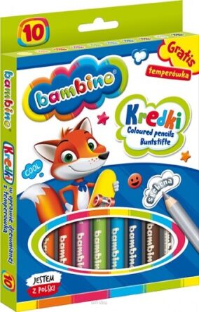 KREDKI OŁ GRUBE 10 KOL+TEMPER BAMBINO 0331 NN