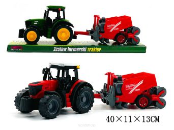 TRAKTOR Z MASZYNĄ ROLNICZĄ PRZYCZEPĄ 40X13 CM 1587