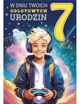 KARTKA URODZINY CYFRY NA GĄBKACH 7 CHŁ (10) 9191