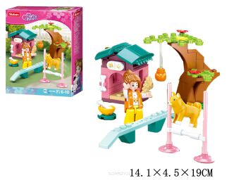 KLOCKI SLUBAN DZIEWCZYNKA DOMEK PIES 91 EL. 7016