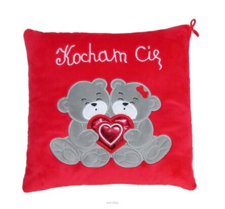 PLUSZ PODUSZKA DWA MISIE KOCHAM CIĘ 25X25 CM 9594