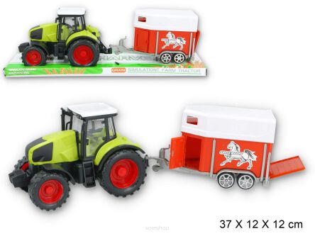 TRAKTOR Z PRZYCZEPĄ 37X12 CM 3577