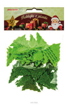 NAKLEJKI PIANKOWE CHOINKI BROKAT 50 SZT 2031