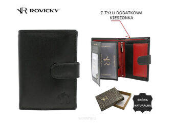 PORTFEL MĘSKI SKÓRA N4L-P-GOAN BLACK RED 5269 NN