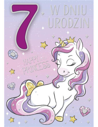 KARTKA URODZINY CYFRY NA GĄBKACH 7 DZIE (10) 0245