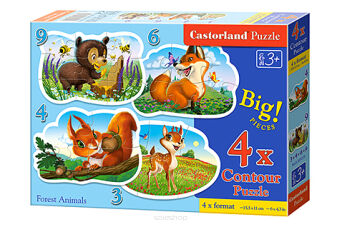 CASTOR PUZZLE 3-4-6-9 KONTUR FOREST ANIMALS 5079