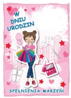 KARTKA URODZINY NAKLEJANA CYFRA DZIEWCZ 2735 NN