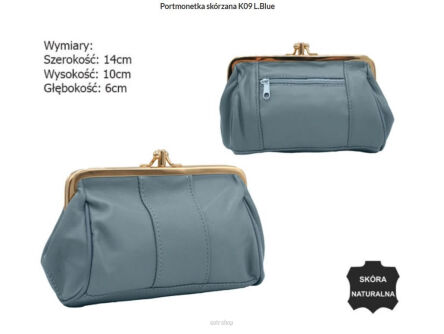 PORTMONETKA SKÓRZANA K09 L.BLUE 4008 NN