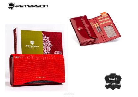 PORTFEL DAMSKI SKÓRA PTN MC-411 RED/BLACK 2107 NN