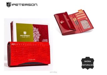 PORTFEL DAMSKI SKÓRA PTN MC-411 RED/BLACK 2107 NN