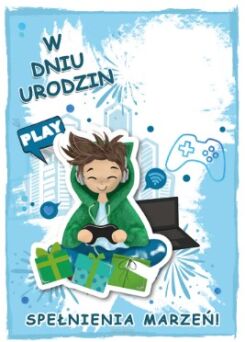 KARTKA URODZINY NAKLEJANA CYFRA CHŁOPIEC 2742 NN