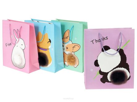 TORBA PREZENTOWA ZWIERZĘTA MIX 26X32 CM (12) 7117