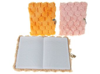 PAMIĘTNIK NOTES PLUSZOWY KŁÓDKA A5 21X15 CM 6012