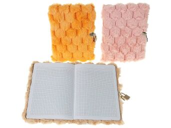 PAMIĘTNIK NOTES PLUSZOWY KŁÓDKA A5 21X15 CM 6012