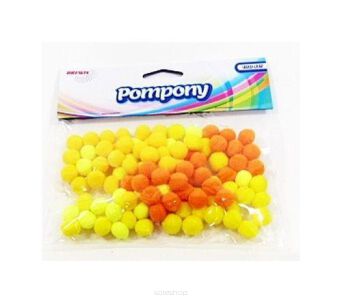 POMPONY ODCIENIE ŻÓŁTEGO 10MM 100 SZT 4301