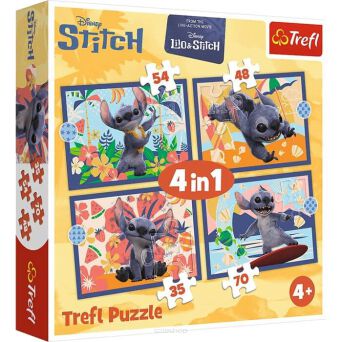 TREFL PUZZLE 4W1 STITCH WAKACJE NA... 6664 NN