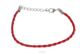 BRANSOLETKA SZNURKOWA CZERWONA 10x5 mm 8354