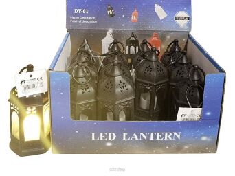 LAMPKA LATARENKA AŻUR NA BAT. 12 CM (12) 0957