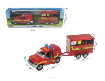 AUTO LAWETA METAL STRAŻ Z PRZYCZEPĄ 30X10 6007