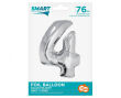 BALON FOLIOWY SMART CYFRA 4 SREBRNA 76 CM [5] 5205 - 2