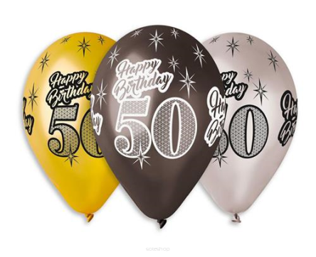 BALONY PREMIUM HAPPY BIRTHDAY 50 METAL (6) 6919