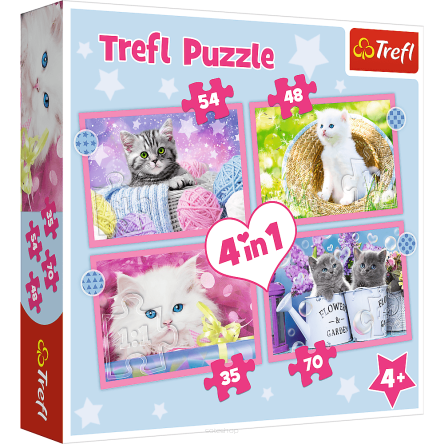 TREFL PUZZLE 4W1 ZABAWNE KOTKI 3960 NN