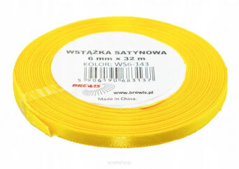 WSTĄŻKA SATYNOWA 6MM/32M ŻÓŁTA 3137