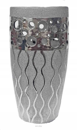 WAZON CERAMICZNY 26 CM SREBRNY 4583