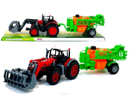 TRAKTOR Z MASZYNĄ ROLNICZĄ 16X63 CM 3865