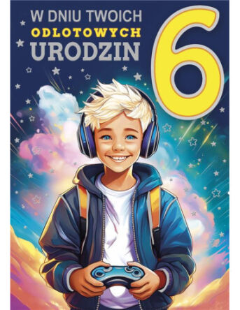 KARTKA URODZINY CYFRY NA GĄBKACH 6 CHŁ (10) 0214