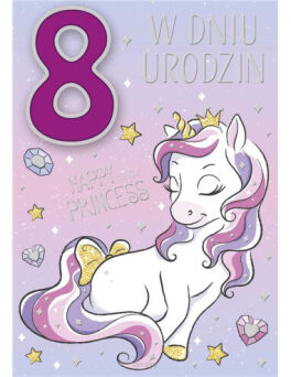 KARTKA URODZINY CYFRY NA GĄBKACH 8 DZIE (10) 0252