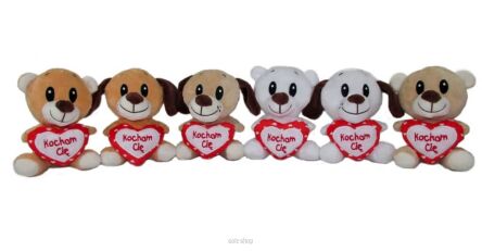 PLUSZ PIES / MIŚ Z SERCEM KOCHAM CIĘ 15 CM 0935