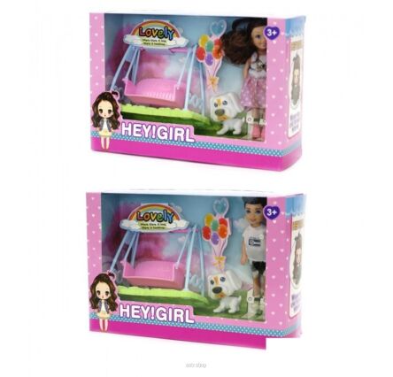 LALKA Z HUŚTAWKĄ I PIESKIEM 24X17 CM 2553