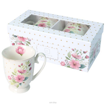 KOMPLET 2 KUBKÓW KWIATY 350 ML 7690