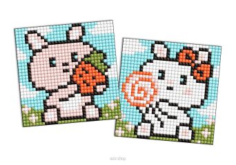 MOZAIKA DIAMNETOWA ŚLICZNE KRÓLICZKI 9x9 CM 9677