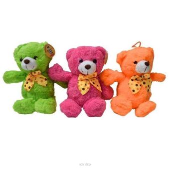 PLUSZ MIŚ Z ŻÓŁTĄ KOKARDĄ 3 KOL 18 CM 1045