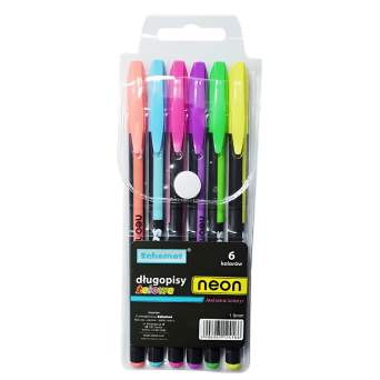 DŁUGOPISY ŻELOWE NEON 6 KOLORÓW [12] 4166