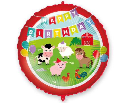 BALON FOLIOWY HAPPY BIRTHDAY FARMYARD 18