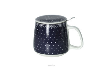 KUBEK Z METAL. ZAPARZACZEM GRANATOWY 500 ML 6297