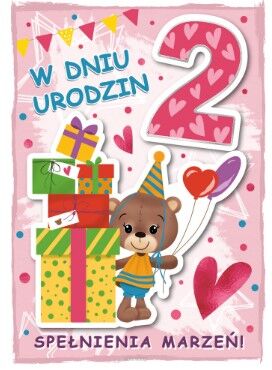 KARTKA URODZINY 2 DZIEWCZYNKA 2278 NN