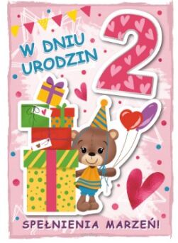 KARTKA URODZINY 2 DZIEWCZYNKA 2278 NN