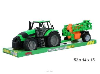 TRAKTOR Z MASZYNĄ ROLNICZĄ 52X14 CM 2176
