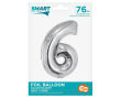 BALON FOLIOWY SMART CYFRA 6 SREBRNA 76 CM [5] 5120 - 2