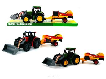TRAKTOR Z MASZYNĄ ROLNICZĄ 46X13 CM 4334