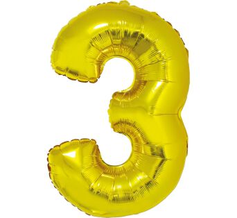 BALON FOLIOWY CYFRA 3 ZŁOTA 92 CM [5] 2962