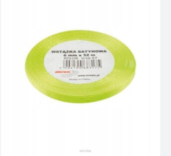 WSTĄŻKA SATYNOWA 6MM/32M LIMONKOWA 3175 