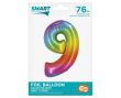 BALON FOLIOWY SMART CYFRA 9 TĘCZOWA 76 CM [5] 5243 - 2