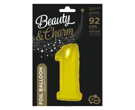 BALON FOLIOWY CYFRA 1 ZŁOTA 92 CM [5] 2245